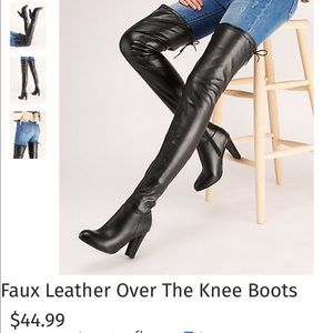 CHARLOTTE RUSSE - THIGH HIGH BLACK HEELED BOOTS